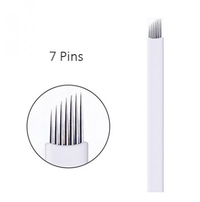 Professional 3D Stainless Steel 0.25mm 7 Pins Microblading Needle For Eyebrow Liner