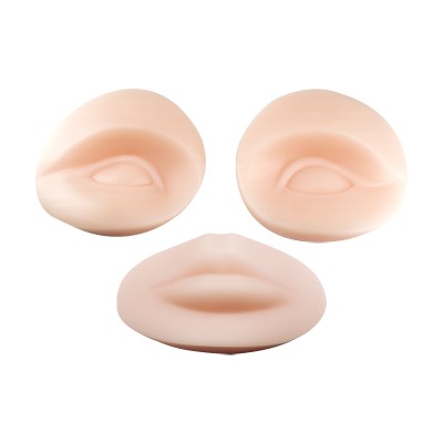 Professional Silicone Eyebrow and Lip Practice Skin Set For Tattoo Mannequin Head Replacement